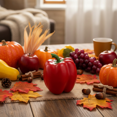 položky Dekorativní zeleninový pepř červený potravinářský panák H10cm