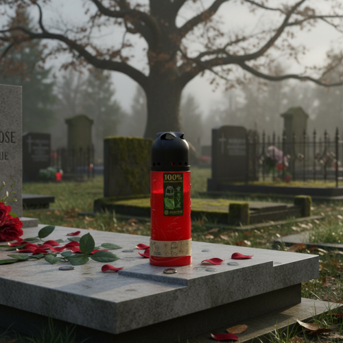 položky Náhrobní svíčka červený rostlinný olej ICP svíčka na památku V24cm