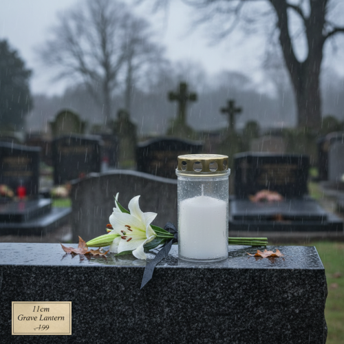 položky Náhrobní svíčky, bílé a zlaté, Ø5,5 cm, V11,5 cm, 24 hodin, 12 kusů