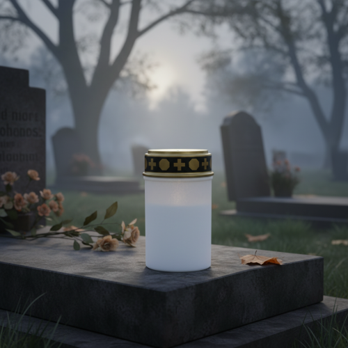 položky LED hrobové světlo bílé, teplé bílé časovač na baterie Ø6,8 H12,2 cm