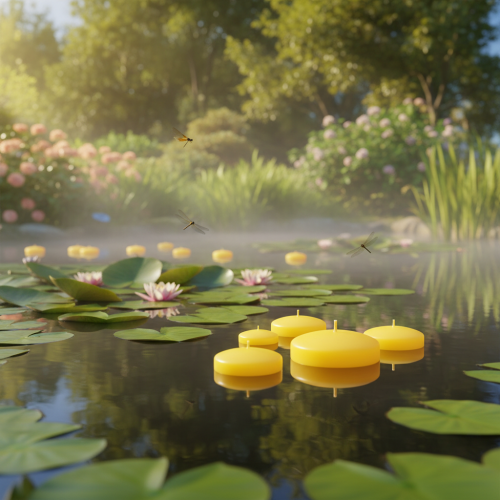 položky Plovoucí svíčka, plovoucí dekorativní prvek, všestranné využití v domácnosti i na zahradě, 8 cm, 8 kusů