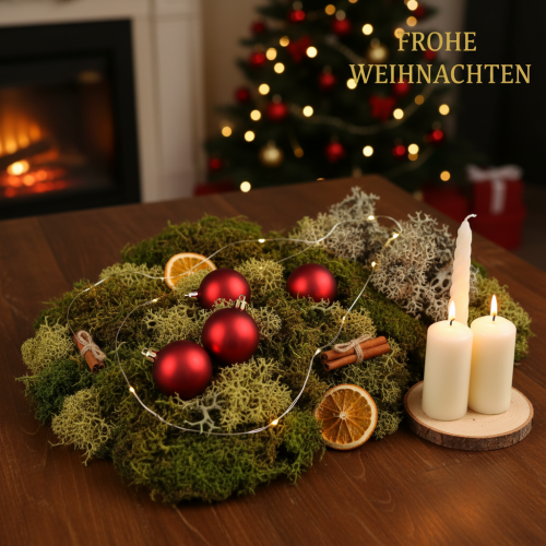 položky Dekorativní mech na tvoření, směs zeleného a světle zeleného přírodního mechu, 75g