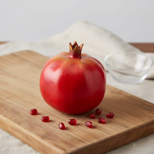 položky Dekorace granátové jablko ovoce umělá červená dekorace na okno 10,5cm