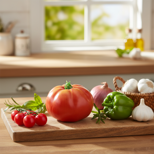 položky Umělá rajčatová figurína hovězího rajče Ø10cm