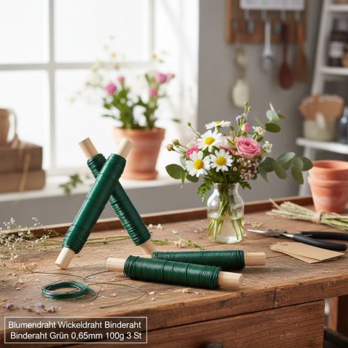 položky Květinový drátěný vázací drát zelený 0,65 mm 100 g 3 ks