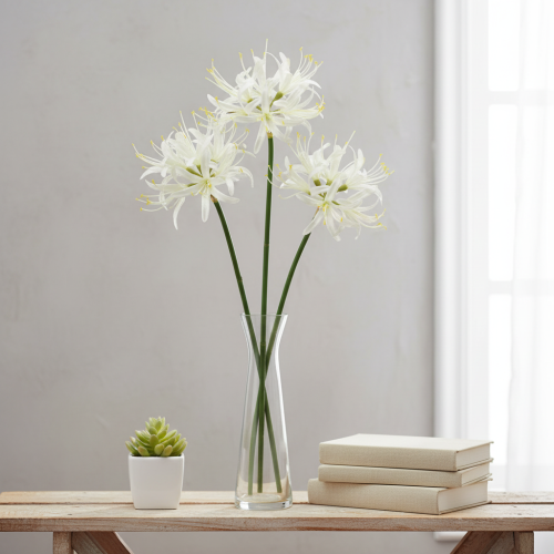 položky Nerine Guernsey Lily Umělý květ Bílá Žlutá Ø15cm L65cm