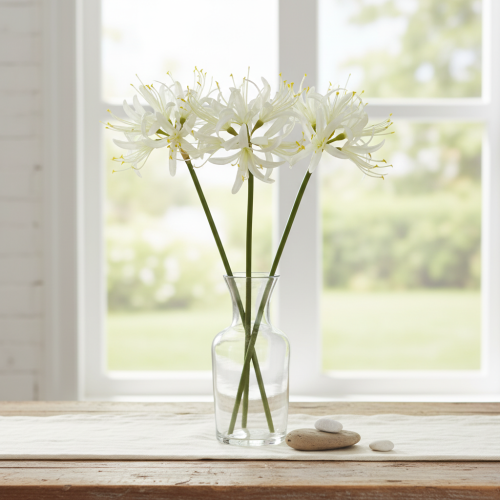 položky Nerine Guernsey Lily Umělý květ Bílá Žlutá Ø15cm L65cm