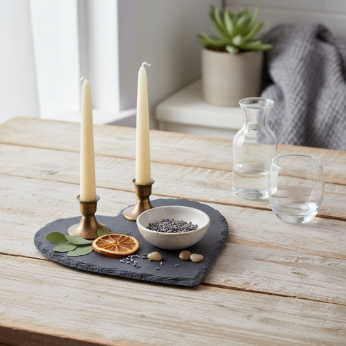 položky Břidlicová dekorace ve tvaru srdce pro stylovou výzdobu stolu a kreativní nápady