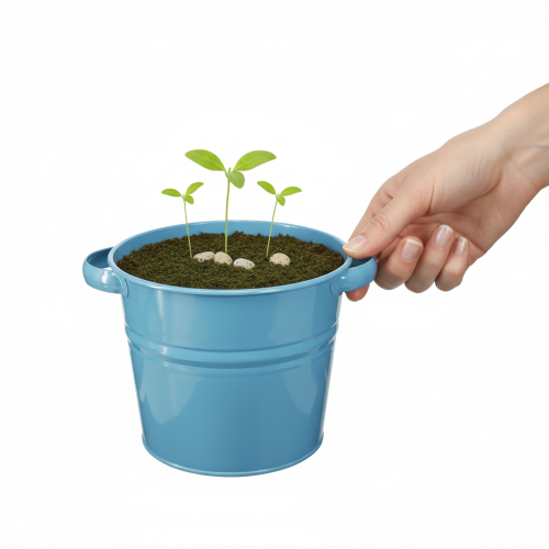 položky Dekorativní kovový květináč/květináč v modré barvě, 31 cm x 26 cm x 21,5 cm