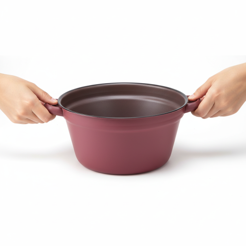 položky Kovový kbelík s uchy, dekorativní vanička na rostliny, červená, Ø20,5 cm, V10,5 cm