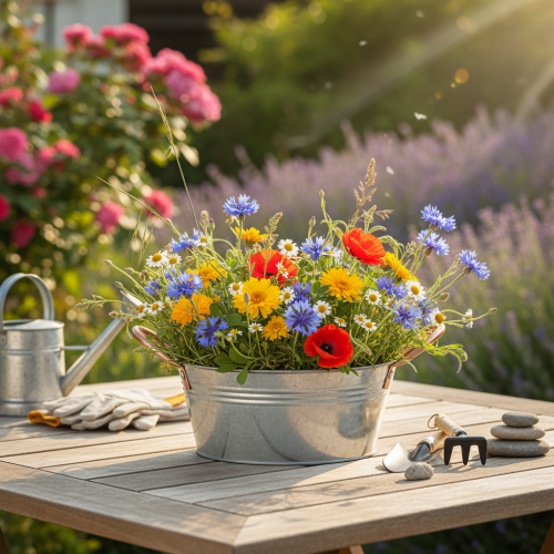 položky Kulatá květinová mísa s uchy, kovová mísa, Ø21cm, V9,5cm