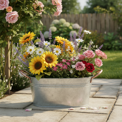 položky Květinová mísa s uchy, dekorativní mísa, kovová, 17,5×12×9 cm