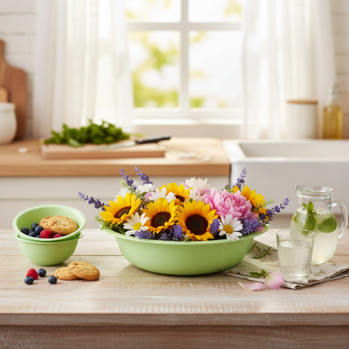 položky Dekorativní kovová miska se smaltovaným vzhledem, zelená limetkově zelená, 25 cm