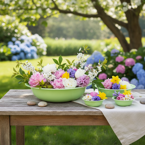 položky Dekorativní kovová miska, zelená, kovová miska s efektem smaltu, Ø29cm