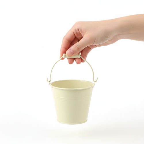 položky Kbelík s rukojetí, květináč, pastelový kov, Ø10cm V8cm, 10 kusů