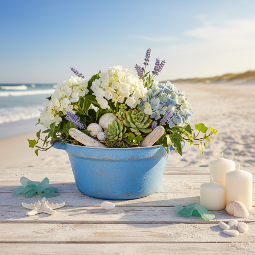 položky Dekorativní miska/květináč, modrý kov, dekorace ve stylu shabby chic, Ø21cm, V10,5cm