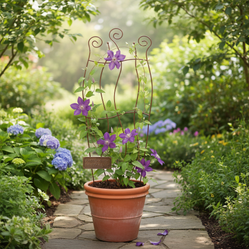 položky Kovová zahradní treláž se zakřiveným designem pro popínavé rostliny, 110 cm