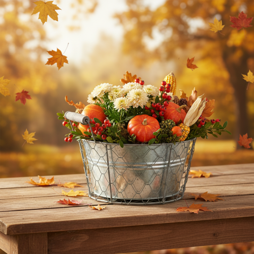 položky Rostlinný koš s vložkou, drátěný koš, květináč, pružinové stříbro, bíle natřený, shabby chic, Ø22cm V17,5cm