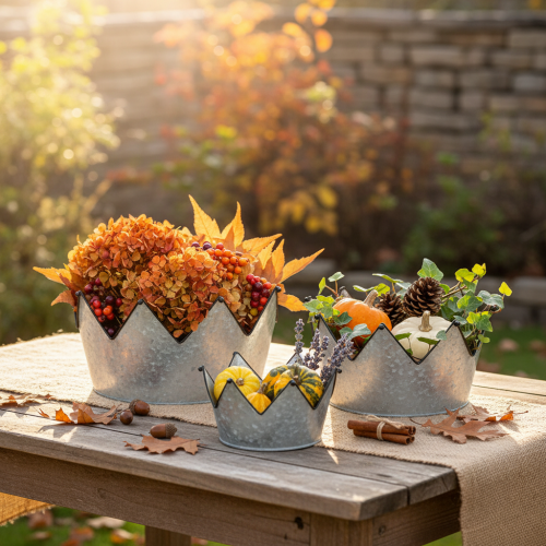 položky Dekorativní miska kovová korunka Ø26,5/22,5/19cm sada 3 kusů