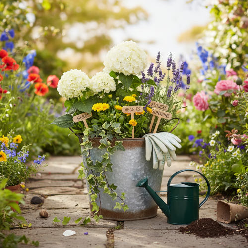 položky Kovový květináč, miska, květináč s uchy, stříbrný, rezavý povrch, Ø18 cm V20 cm