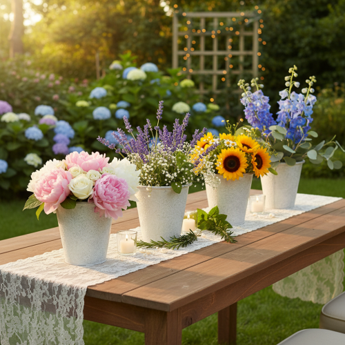 položky Okrasný květináč, kovový květináč, bílý, Ø18,5 cm, V18 cm