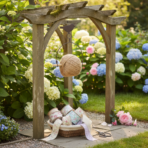 Praktický dekorativní držák na stuhu, ptáček, shabby chic | Floristik24.cz