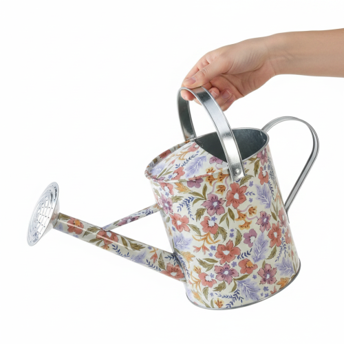 Dekorativní kovová konvice na zalévání, vintage květináč, Ø18cm | Floristik24.cz