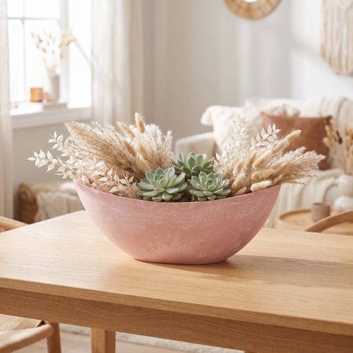 Dekorativní miska na rostliny růžová 34cm x 11cm V11cm | Floristik24.cz