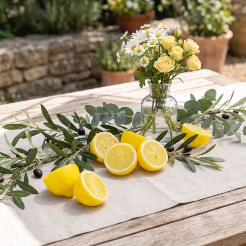 Umělé dekorace ze žlutých citronů, 18 kusů - realistické půlky citronů | Floristik24.cz