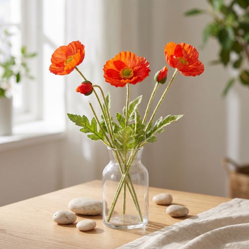 Maková oranžová 60cm 3ks | Floristik24.cz
