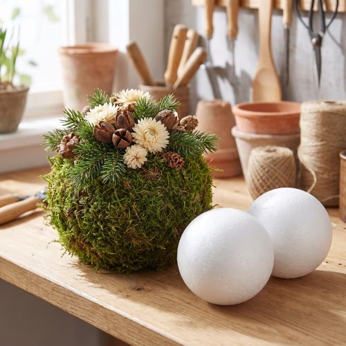 Polystyrénová koule Ø10cm bílá 5 ks | Floristik24.cz