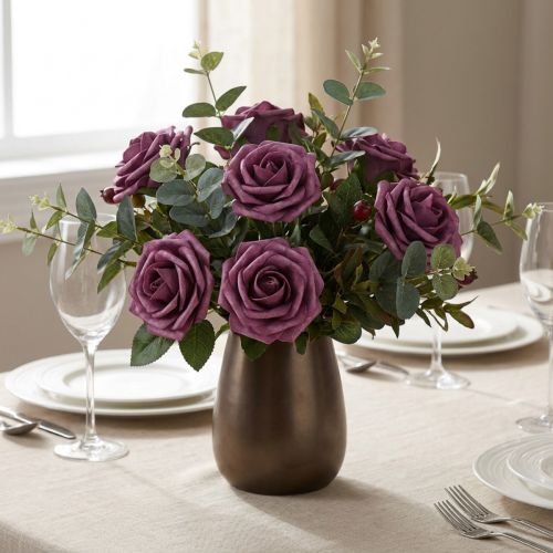 Pěnové růže Ø7,5cm Mauve 18 ks | Floristik24.cz