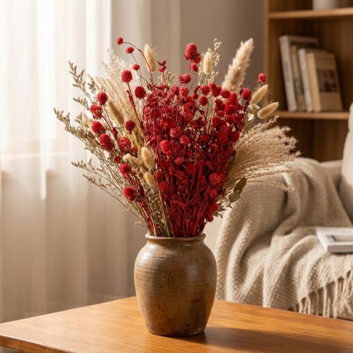 položky Amarant kulatý (Gomphrena globosa), červený, suchý, 45 cm, 100 g