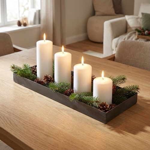 Dekorativní tác kovový tác černošedý praný 30×15cm | Floristik24.cz