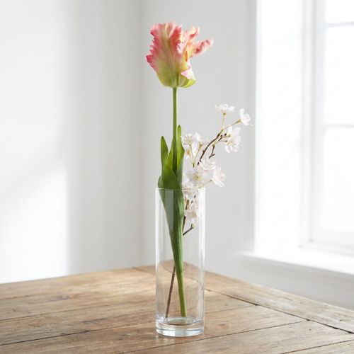 položky Umělá květina, papoušek tulipán růžový, jarní květina 63cm