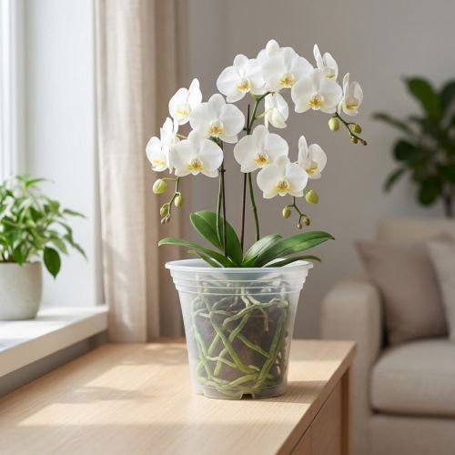 Plastový hrnec “Irys” průhledný Ø17cm 1 ks | Floristik24.cz