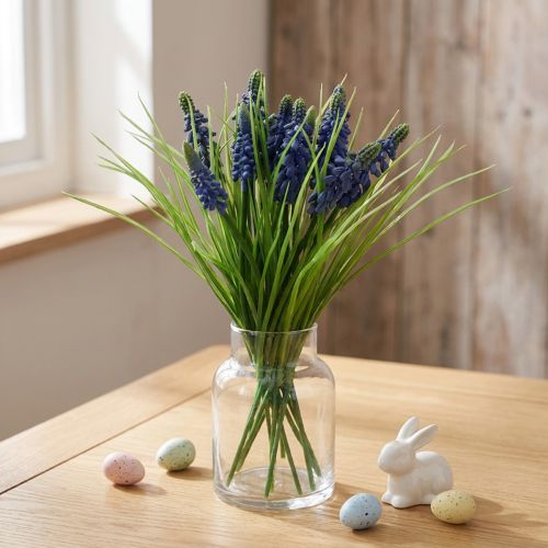 Hroznové hyacinty 28cm - 30cm Modré 15 ks | Floristik24.cz