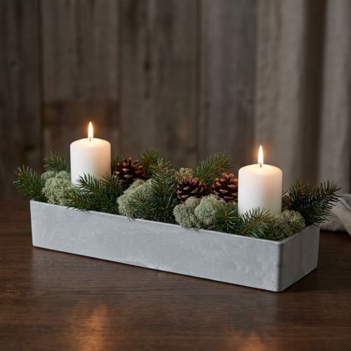 Dekorativní miska čtvercová šedá 32cm x 10,5cm V5cm | Floristik24.cz