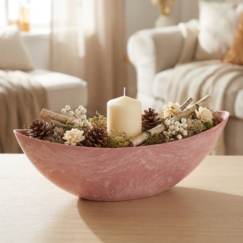 Dekorativní miska miska na rostliny růžová 39cm x 12cm H13cm | Floristik24.cz