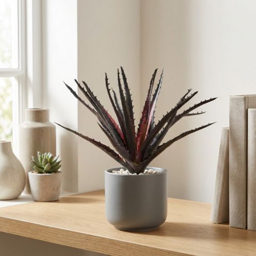 Aloe Vera umělá fialová 26cm | Floristik24.cz