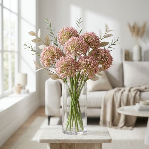 Allium umělá růžová 55cm | Floristik24.cz
