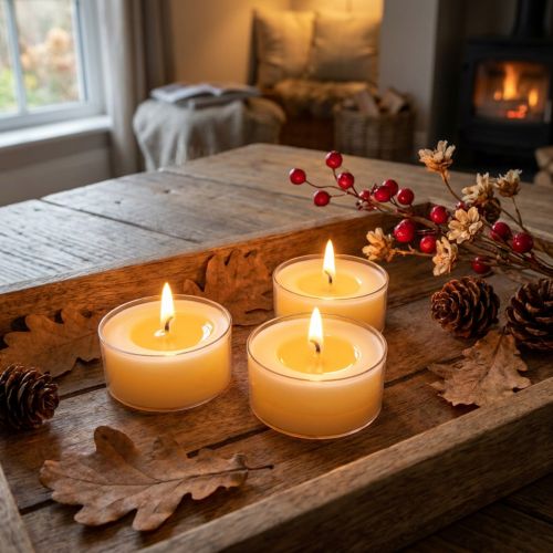 Čajové svíčky Pure Nature Lights, doba hoření 10 hodin, svíčky z řepkového vosku, 8 kusů | Floristik24.cz