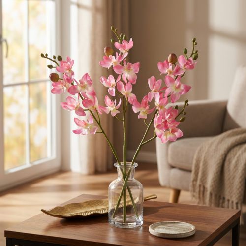 Malá orchidej Phalaenopsis umělý květ růžový 30cm | Floristik24.cz