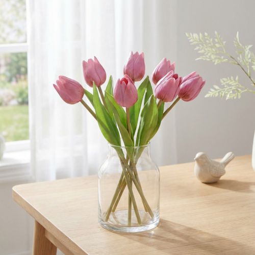 Květinová dekorace Tulipány Umělé květiny Fialová 20cm 6 ks | Floristik24.cz