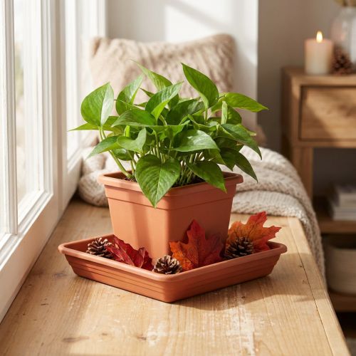 Podložka Lara čtvercová 29cm x 29cm terakota 1 ks | Floristik24.cz