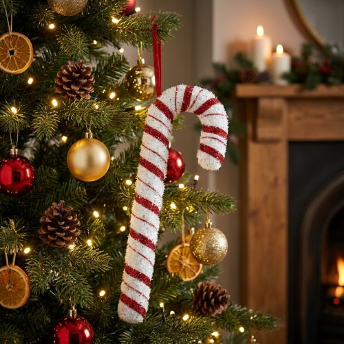Deco Candy Cane Christmas Red White Striped H34cm | Floristik24.cz