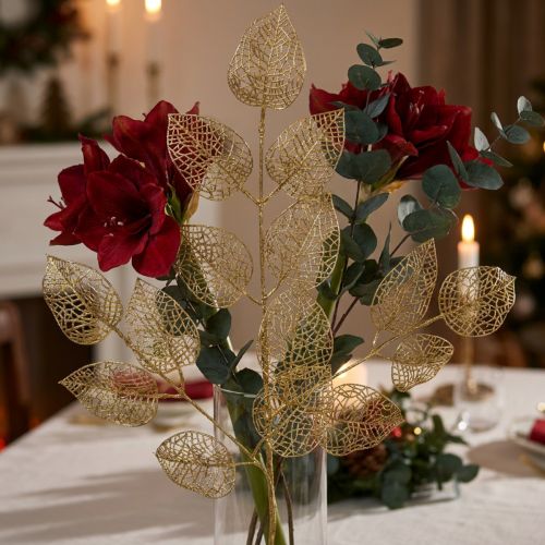 položky Skeleton Leaves Umělé listy vrby Gold Branch Deco 63cm