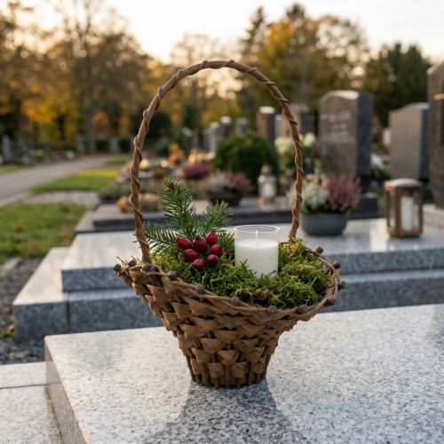 Mini košík s rukojetí proutěný košík s rukojetí hnědý 15×11cm 3 ks | Floristik24.cz