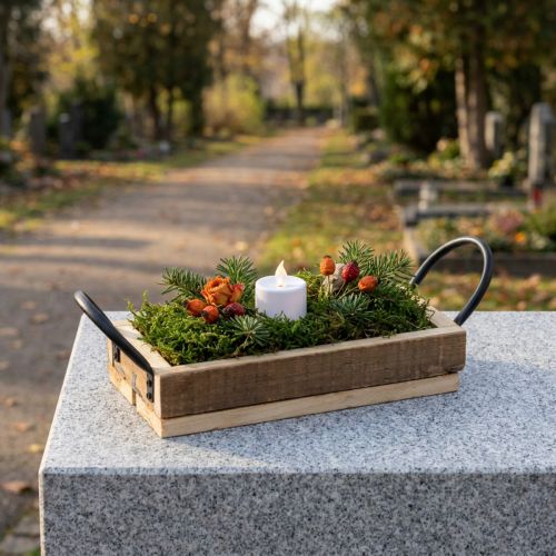 Dřevěný podnos s uchy ozdobný podnos přírodní černý 25×12,5×5cm | Floristik24.cz