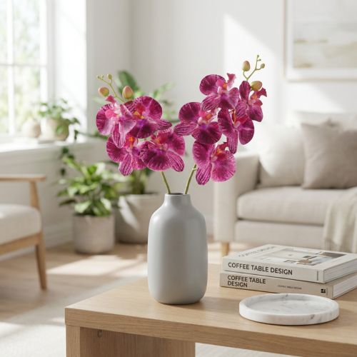 položky Orchidej flambovaná umělá Phalaenopsis fialová 72cm